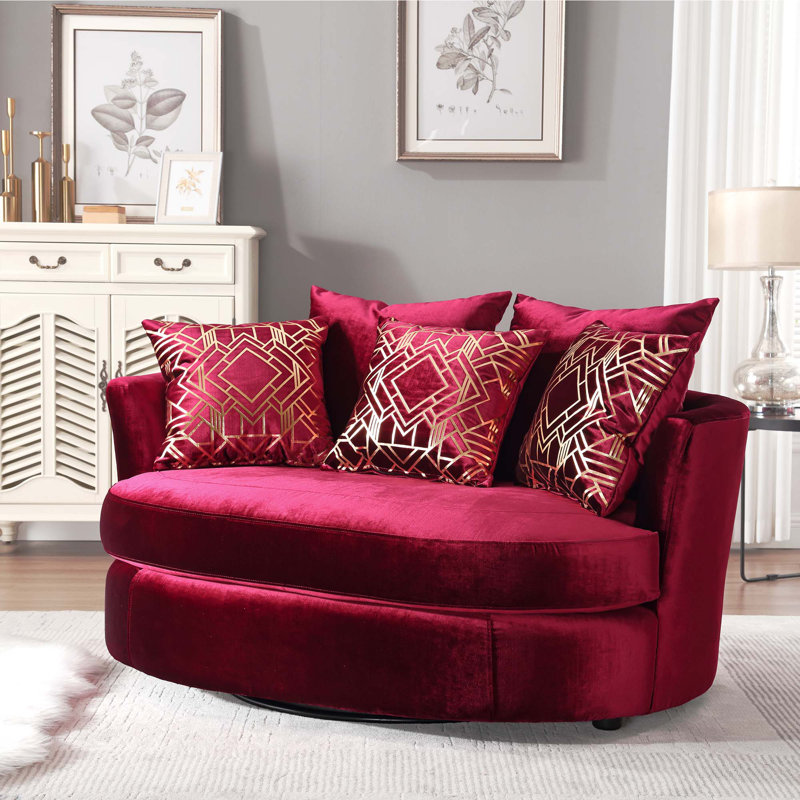 Causeuse pivotante de 57,5 po Keir, Rouge