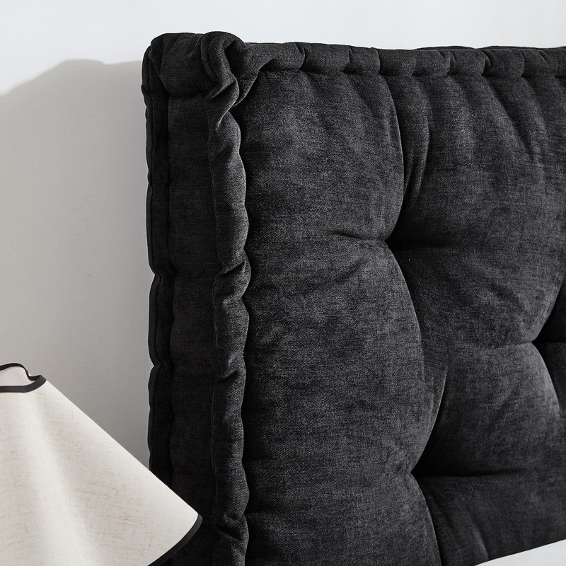 Rainha® - Classic Tufted College Headboard, Black