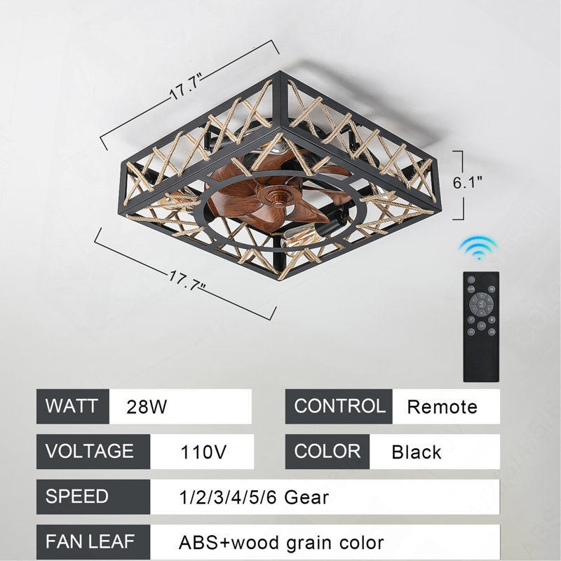 Ventilateur de plafond rustique et télécommande Farmhouse
