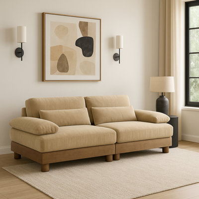 Turin 95.5" Chenille Fabric Upholstered 2Pc. Modular Loveseat