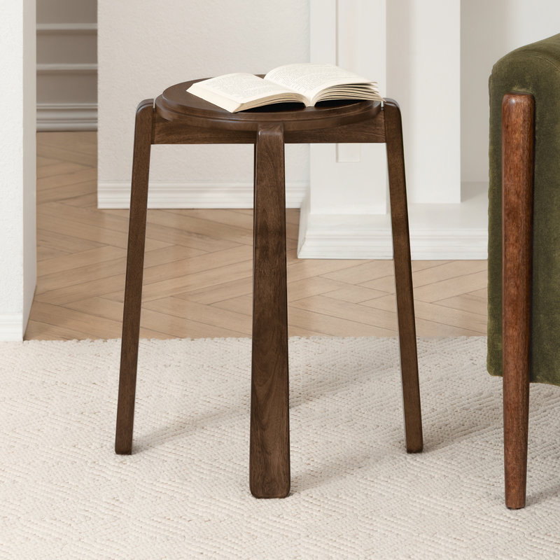 Angus Solid Wood Round Top End Table