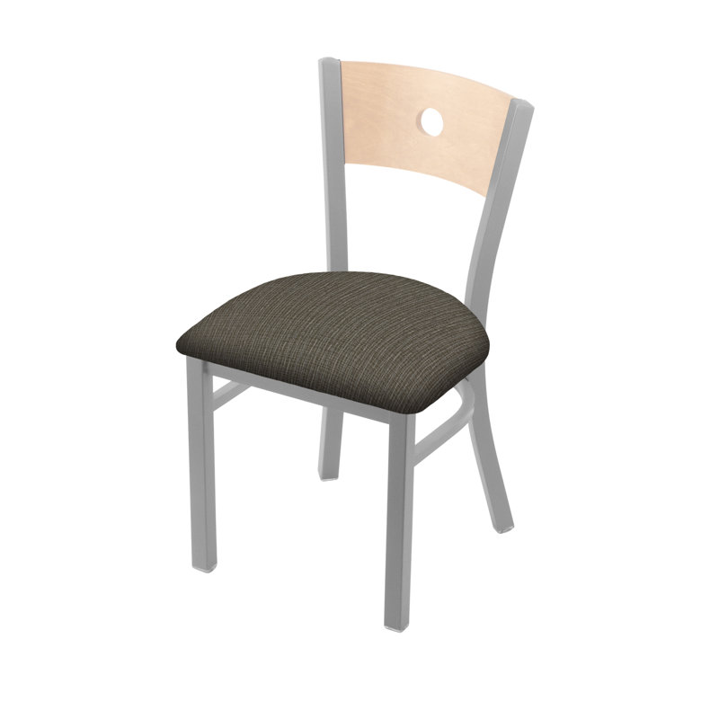 Chaise 630 Voltaire, Nickel anodisé, Chêne Naturel, Tissu - graphique calice