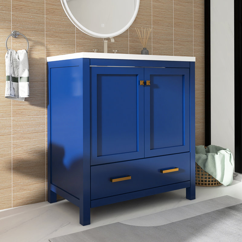 Meuble-lavabo simple sur pied 30 po avec lavabo
