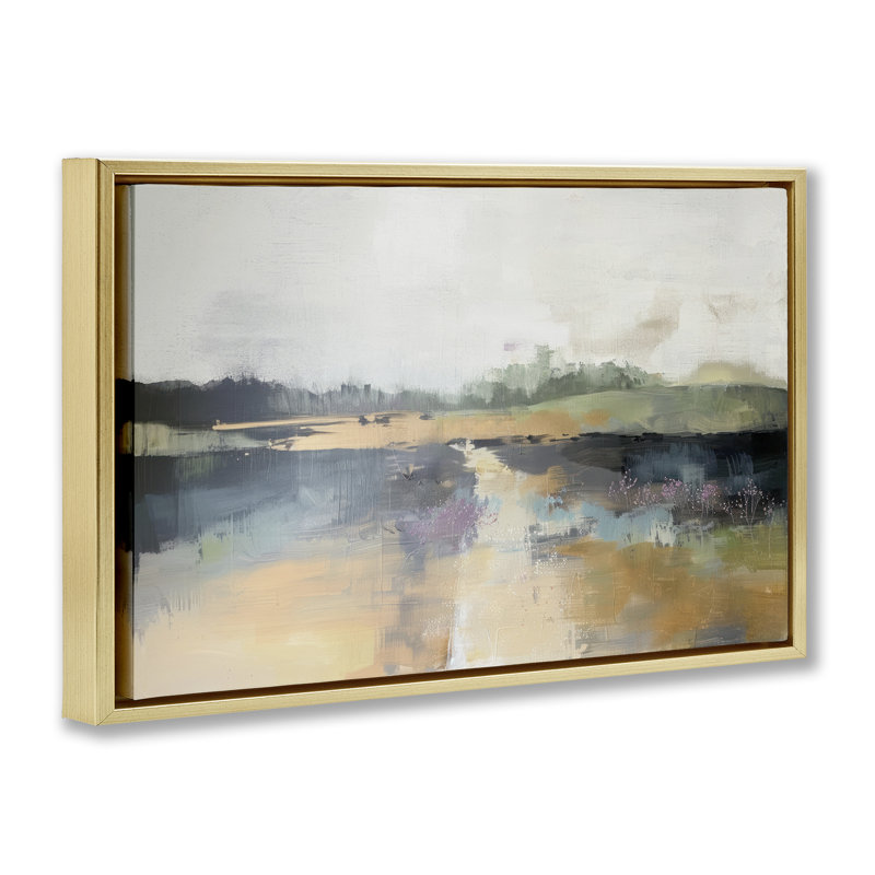 «Country Inspired Abstract Landscape», art mural sur toile flottante, conception par Elara Yasna, H 17 po x l 25 po