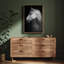 «Black and White Horse Portrait Elegant Animal», reproduction d'art encadrée-772561593-772561592