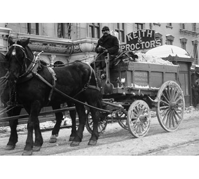 " Carting Snow From New York Streets By Horse And Wagon "