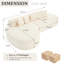 Canapé d'angle sans armature 110,2 po x 62 po pour salon, canapé incurvé avec 5 coussins, canapé en L sans armature avec assise profonde, mousse à mémoire de forme haute densité, aucun assemblage requis-1377872854