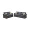 Canapé modulaire contemporain en polyfibre gris et lin