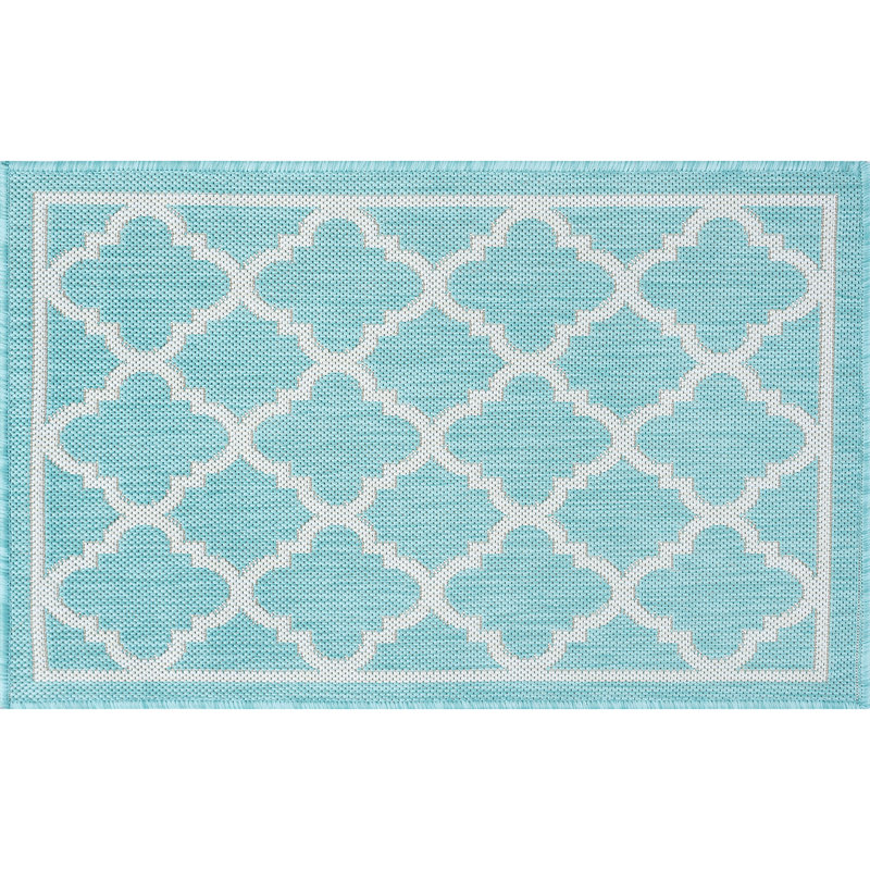 Tapis intérieur / extérieur turquoise Finchley, Rectangle 2 pi x 3 pi
