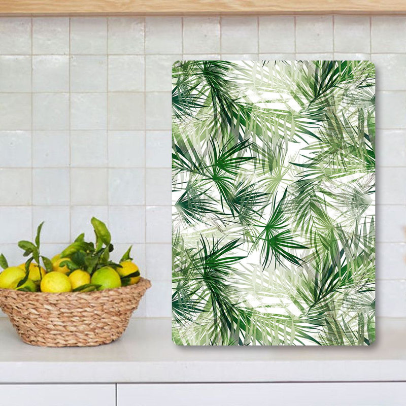 Premium Tempered Glass Cutting Board, 9.8 x 13.8 inches | 100% Antibacterial, Easy Clean, Non-Slip Silicone Feet | Durable Kitchen Essential for Safe Food Preparation, Stylish and Functional Design