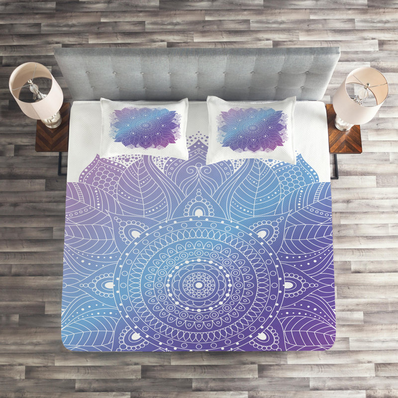 Puppy Eclectic Polyester Floral Coverlet, King Bedspread + 2 Shams