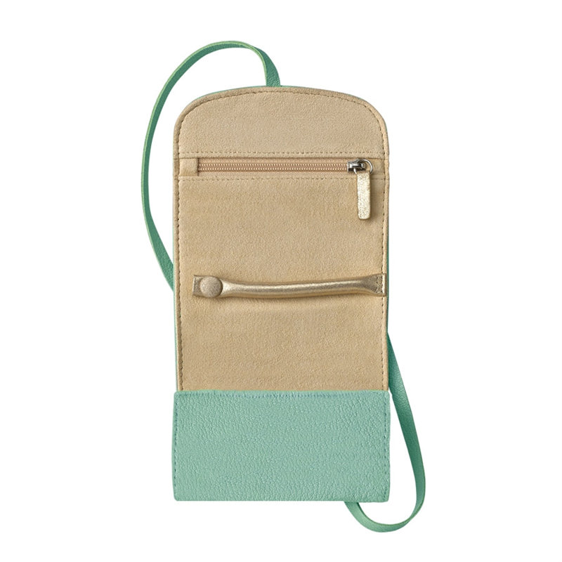 Leather Jewelry Roll, Robins Egg Blue