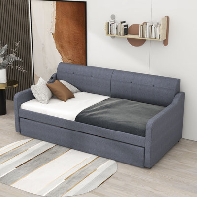 Krishn Twin Size Upholstery DayBed with USB Charging Design