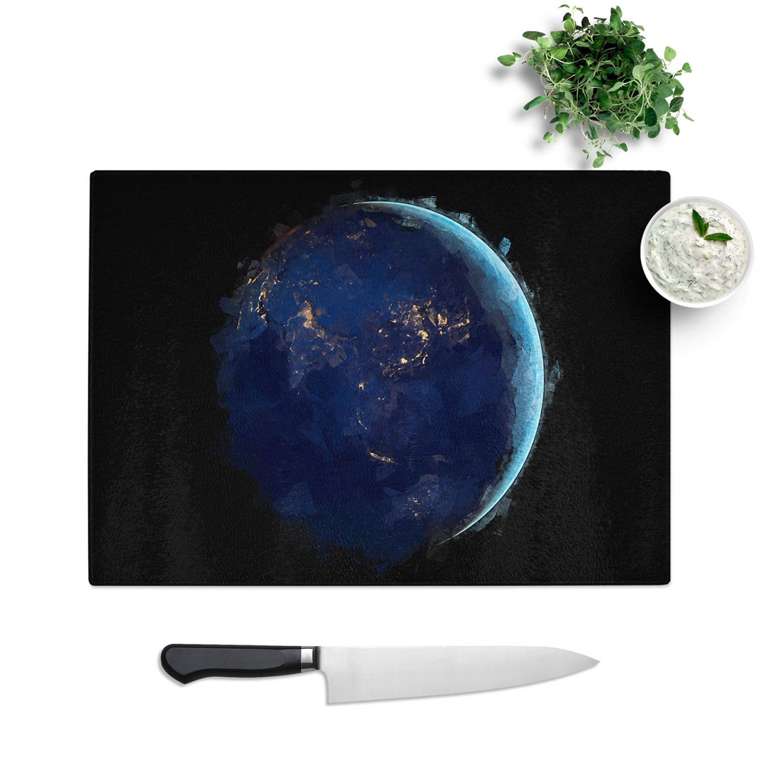 Glass Earth View of Asia & Australia in Abstract Chopping Board