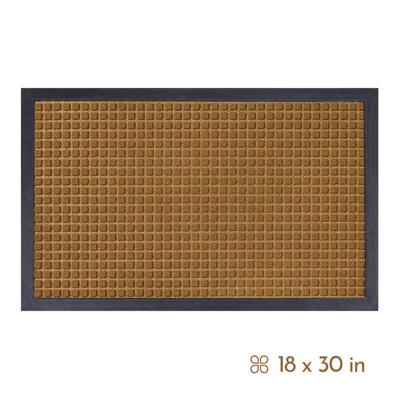 Afsah Non-Slip Doormat, 36" W x 60" D, Brown