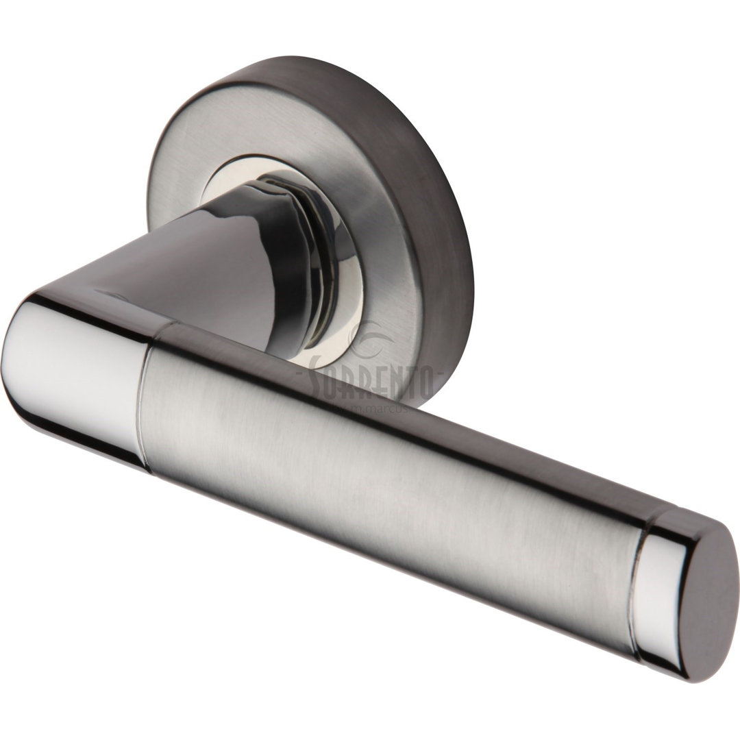 Heritage Brass Sorrento Door Handle Lever Latch on Round Rose Milan Design