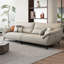 Canapé modulaire beige en cuir véritable-109305644-109305645