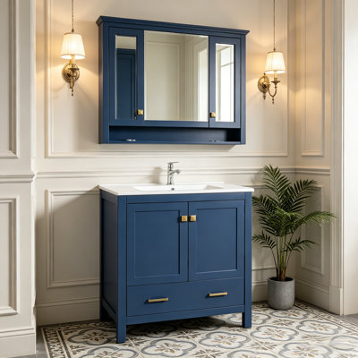 Meuble-lavabo autoportant 30 po avec lavabo encastré 30 po