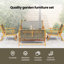 Set Of 4 Teak Look Acacia, Rattan Acacia Wood, Rattan-20658001