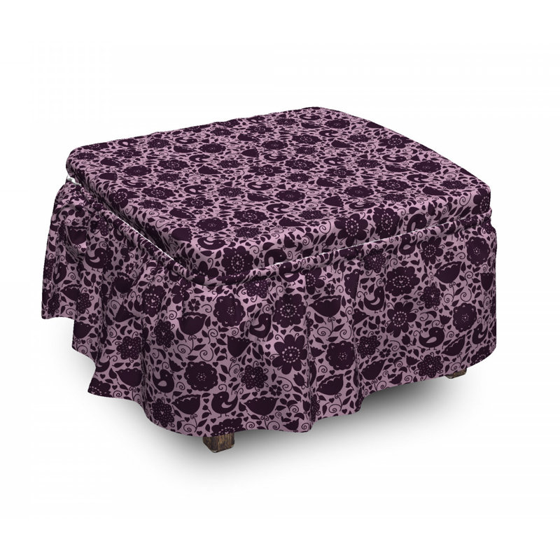 Housse pour repose-pieds doodle nature oiseaux