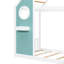 Lit simple avec glissade, bande lumineuse en boule, lit plateforme en bois avec façade, panneau d'ameublement amusant - bleu-133671191