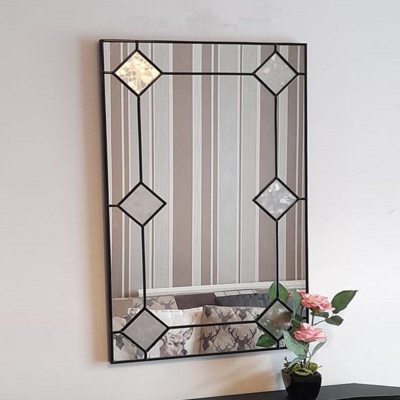 Derwood Novelty Framed Wall Mounted Accent Mirror in Black