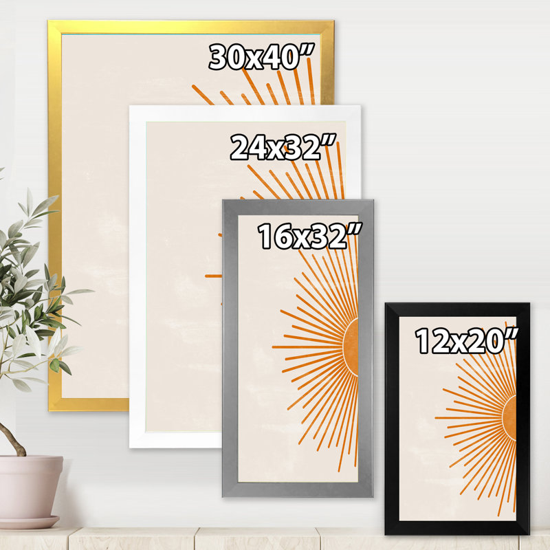 «Orange Sun Print I», photographie sur toile encadrée, H 40 po x l 30 po x 1,5 po, Cadre noir