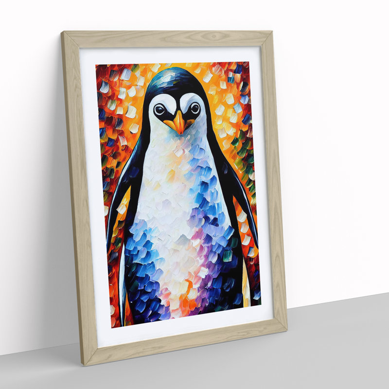 Penguin Portrait No.3 - Wall Art, 42cm H x 29.7cm W, White, Canvas/paper