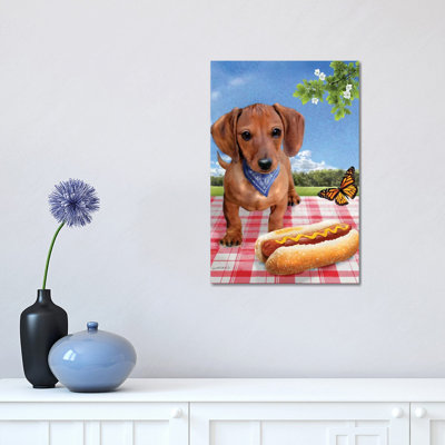 «Hotdog with a hotdog» par Giordano Studios - impression sur toile tendue