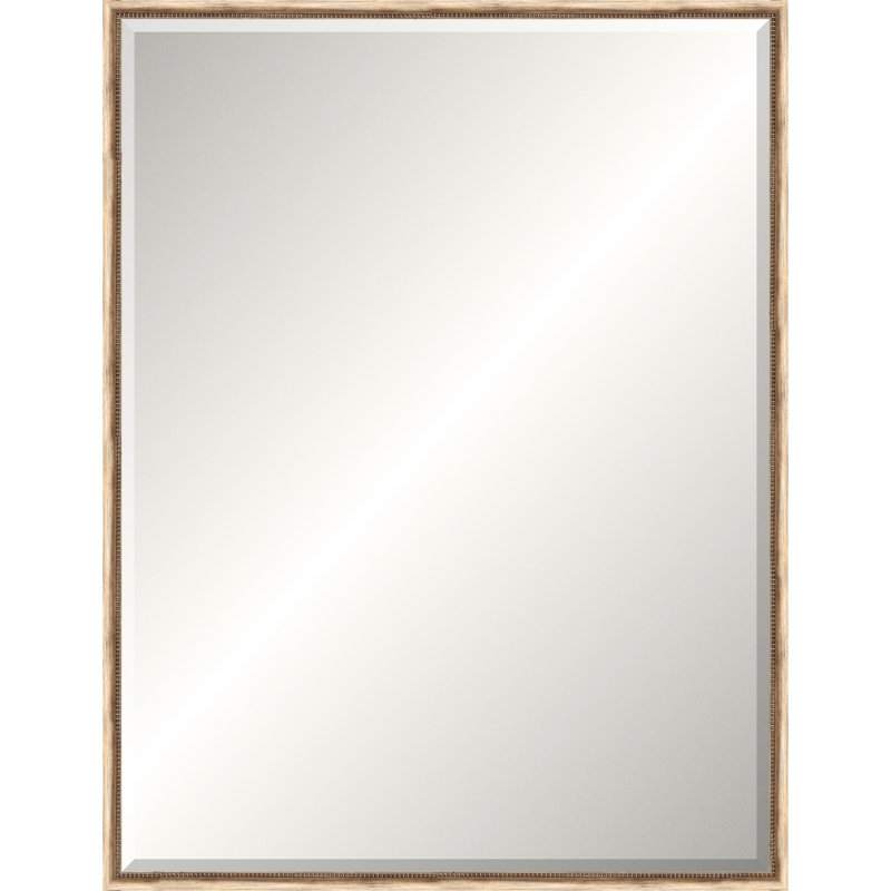 Silver Beaded Old World Mirror, Medium rectangle