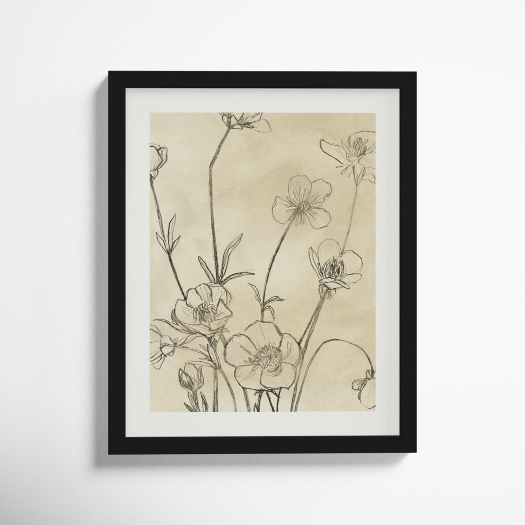 " Vintage Wildflowers I " by June Erica Vess Painting Print Joss & Main Frame 