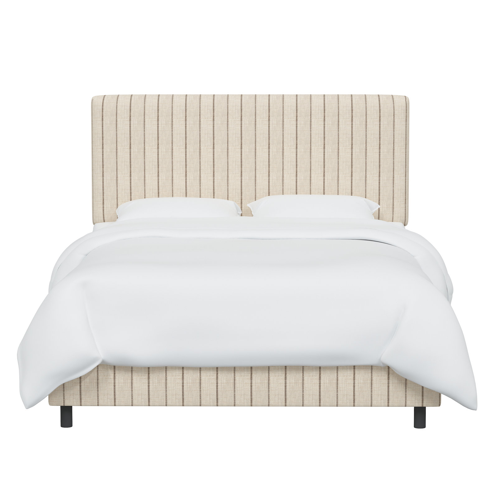 Eisley Upholstered Bed, Fritz Charcoal Stripe, Full