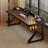 Nut-brown Rectangular Solid Wood desk-80725971