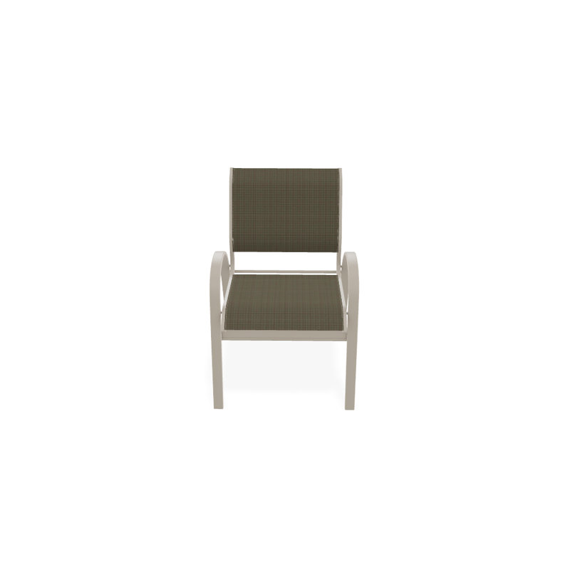 Chaise de patio empilable Hiraku, Tweed Sunbrella® brun, Désert texturé