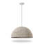 Luminaire suspendu dôme en bois Breanne - 20 po de diamètre - Blanc mat - Abat-jour blanc rétro-591606044-591606046
