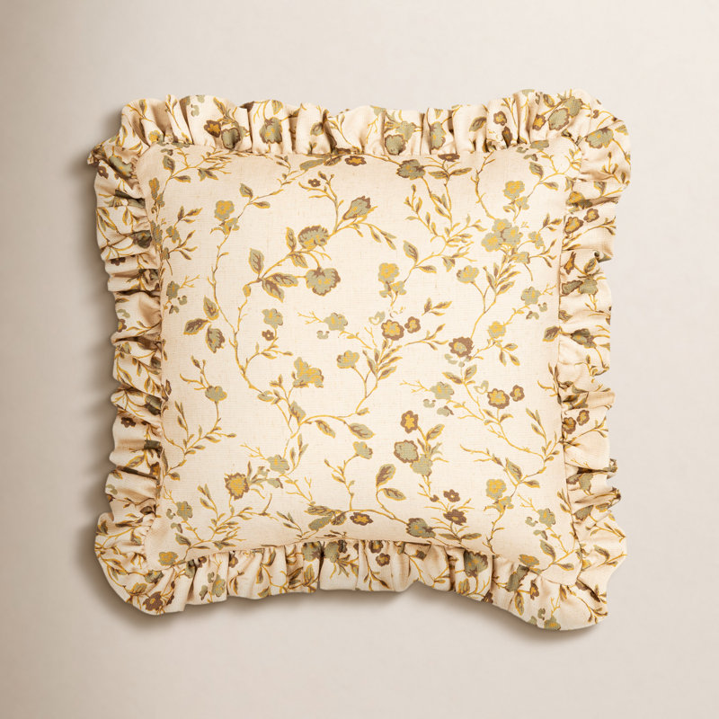 Coussin à volants The Basket House, Polyester, Carré à volants 18 po