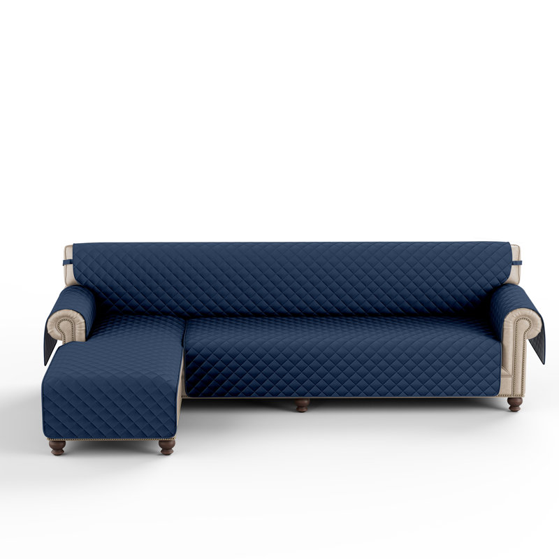 Housse pour canapé modulaire réversible, H 0,2 po x l 82 po x P 22 po, Microfibre bleu marine