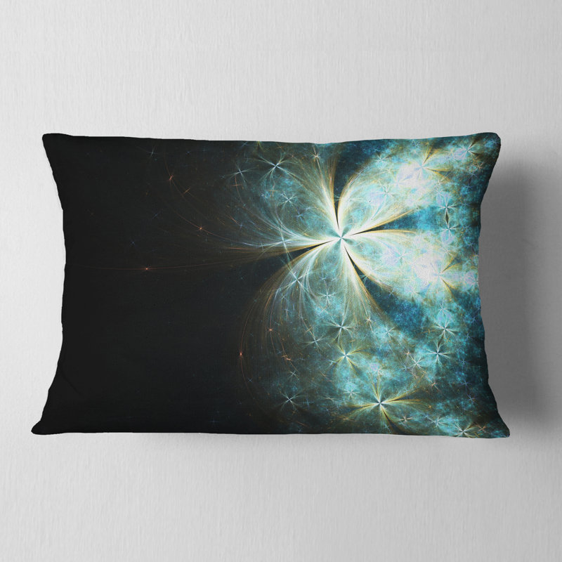 Coussin lombaire floral fractal scintillant