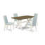 L'ensemble de table de salle à manger 5 pièces comprend une table de cuisine rectangulaire avec pieds en X et 4 chaises de salle à manger Parson en tissu bleu bébé, lin brossé blanc-1139554990-1139554991-1139554977