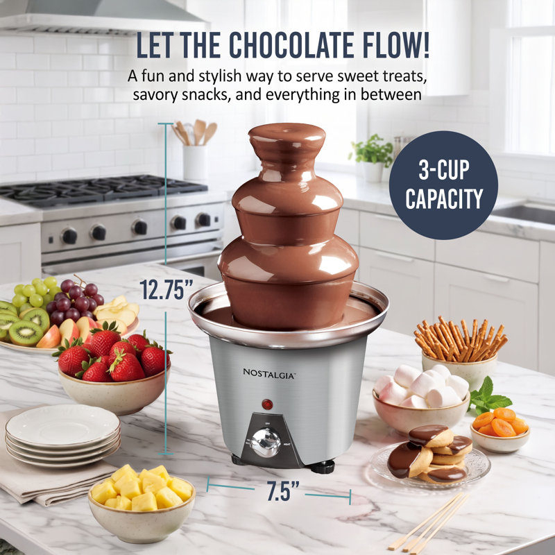 Nostalgia 3-Tier Fondue Fountain