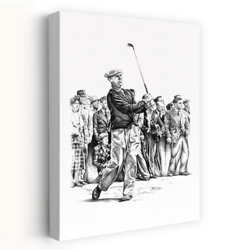 Art mural rétro classique de golfeur, 36" H x 24" W