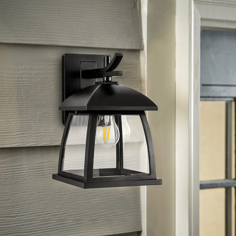 Black 11.02" H Aluminum Outdoor Wall Light