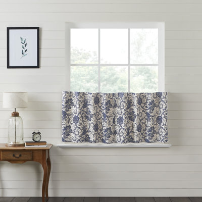 Besmira Cotton Floral Tailored Cafe Curtain