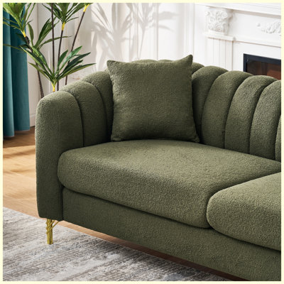 Modern Chenille Upholstered Sofa Couch Green