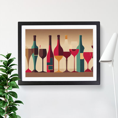 XH1022-10168X Wine Bottle Retro Art Vol.1 Abstract - Single Picture Frame Print