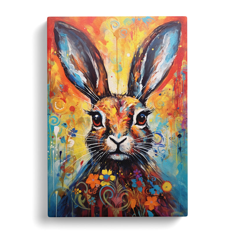 Hare Impressionism - Wrapped Canvas, 76cm H x 50cm W x 3cm D