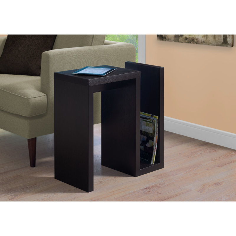 Table d'appoint, côté, bout, étroit, petit, salon, chambre à coucher, stratifié, contemporain, moderne
