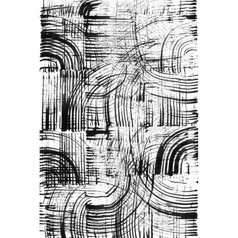Brunwood Black Curves par - reproduction d'art sur toile tendue, H 18 po x l 12 po