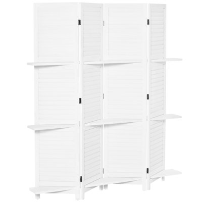 Paravent 4 panneaux en bois HOMcom