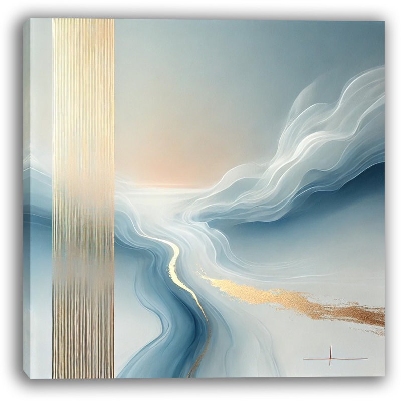 Golden Horizons - art mural abstrait sur toile, H 12 po x l 12 po x P 1 po